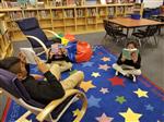 Reading in the library 